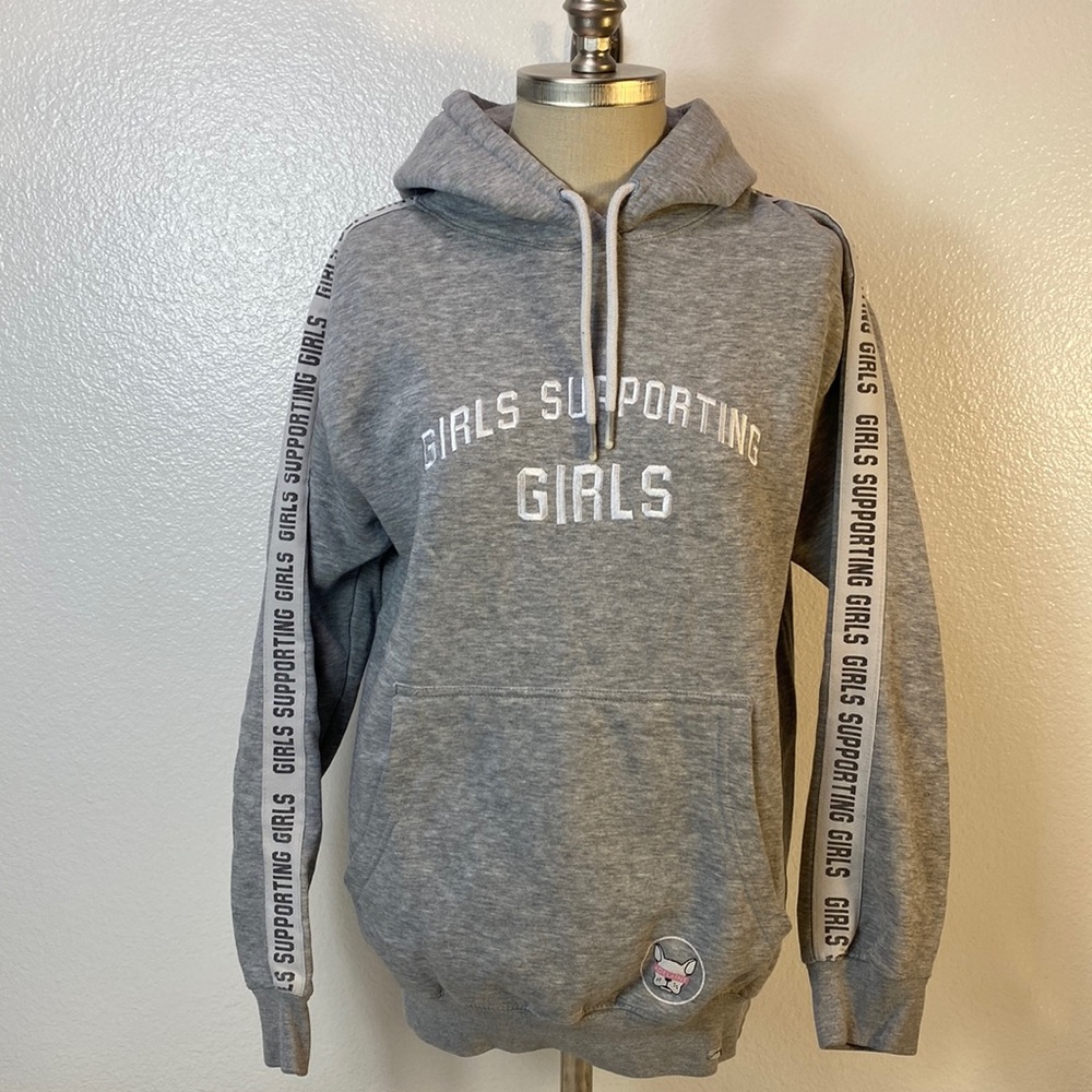 Adelaine Morin Girls Supporting Girls Gray Tracksuit Hoodie, Women's Small